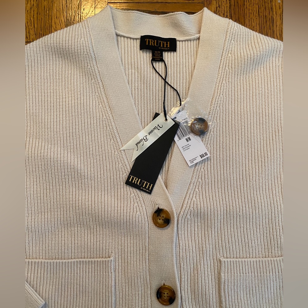 Truth by Republic Ribbed Button Front Cardigan - Picture 3 of 5
